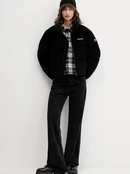 Вельветова куртка Guess Jeans зимова чорний