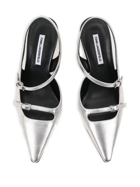 Pantofi cu toc Karl Lagerfeld cu cataramă slingback