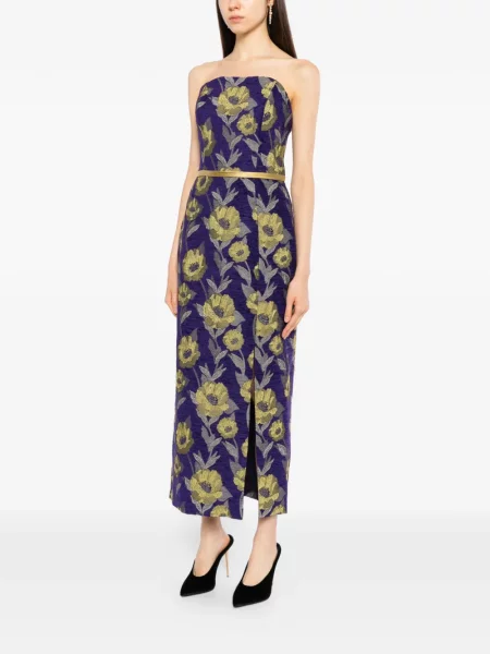 Rochie Amsale cu model floral violet