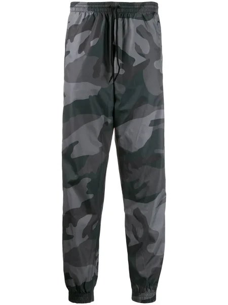 Pantaloni Adidas cu model camuflaj alergare gri