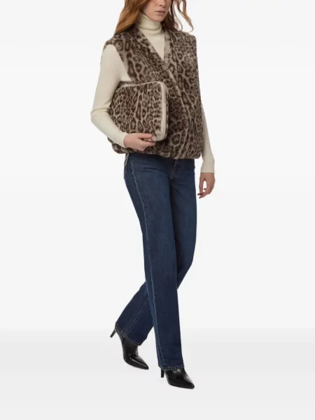 Vestă Apparis cu imagine cu model leopard cu blană