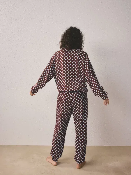 Next Pijama deschis / ciocolatiu albastru