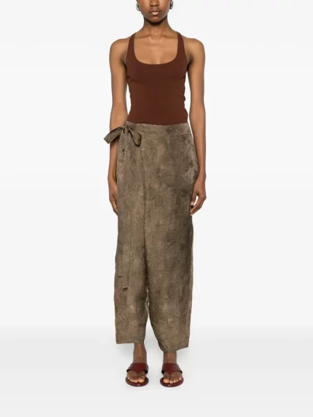 Pantaloni Uma Wang plic maro