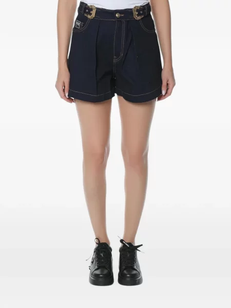 Pantaloni scurți din denim Versace Jeans Couture albastru