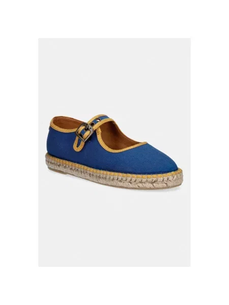 Espadryle Fly London skórzane niebieskie