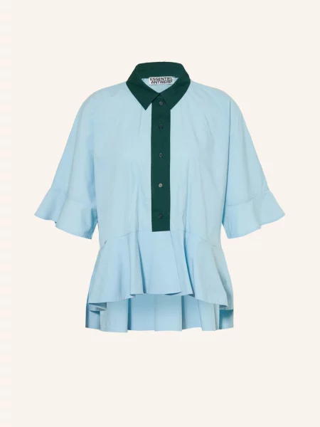 Essentiel Antwerp Halenka Kaylee S Rukávy tmavě / tmavě zelená modrá