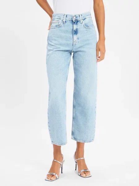 Calvin Klein Jeans Dżinsy o dopasowanym kroju Kobiety jednolity niebieski