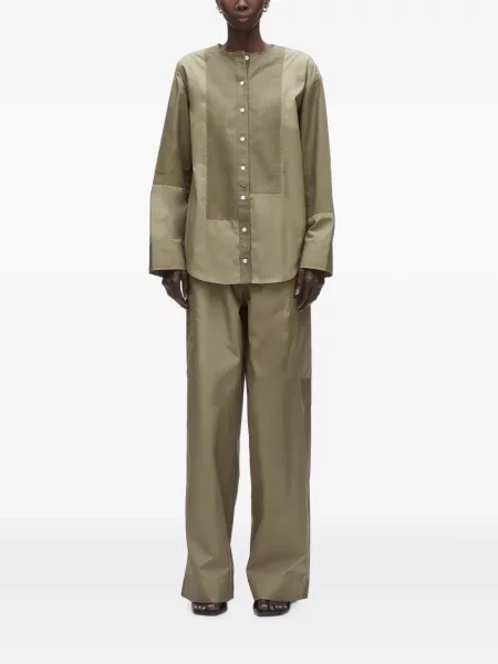 Cămașă 3.1 Phillip Lim din poplin verde
