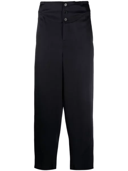 Pantaloni Saint Laurent de mătase albastru