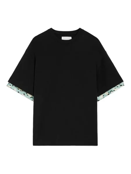 Tricou Jil Sander cu decolteu rotund negru