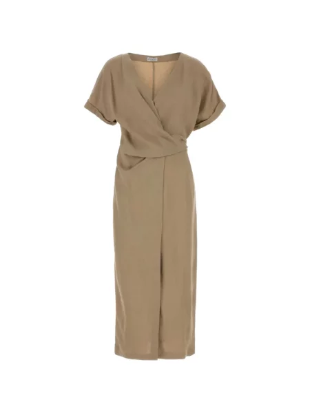 Rochie Brunello Cucinelli cu decolteu în V plic de costum