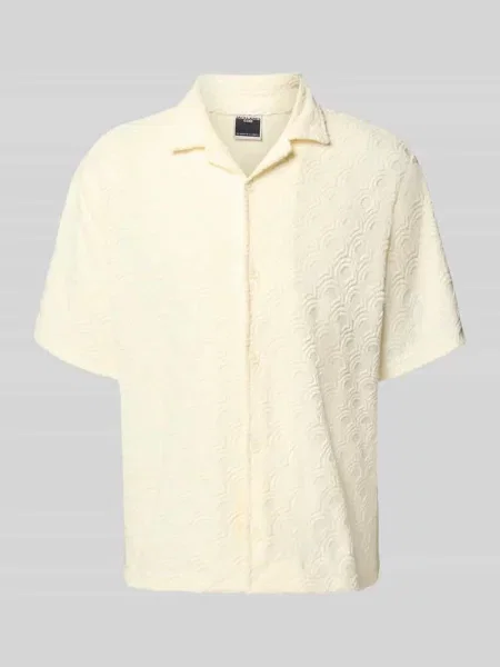 Koszula casualowa o kroju relaxed fit z fakturowanym wzorem model ‘INFINITY’ Jack & Jones biała