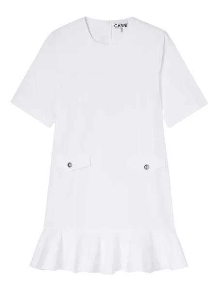 Rochie Ganni cu volane de costum alb