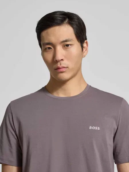 Krój regular fit t-shirt z mieszanki bawełny Boss