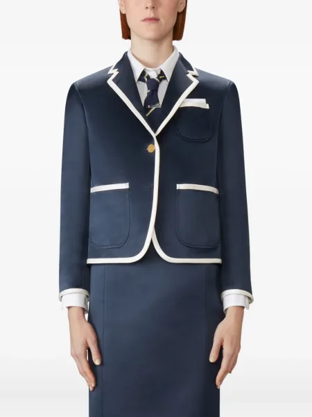Sacou Thom Browne din satin albastru