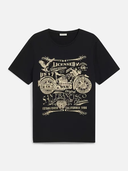 T-shirt z czystej bawełny czarna
