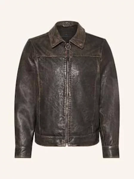 Allsaints Kurtka Skórzana Alkan schwarz czarna