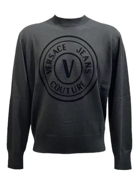 Sweter Versace Jeans Couture z nadrukiem czarny