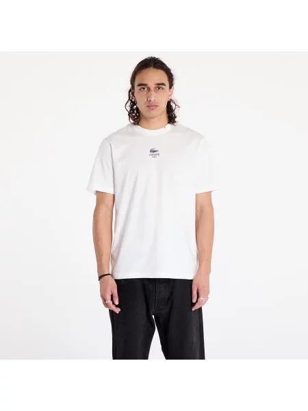 Тениска Lacoste тъмносиньо с принт бежово