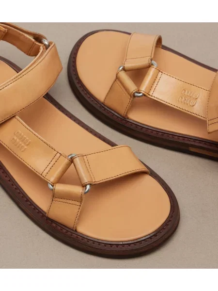 Sandale Miu Miu din piele maro