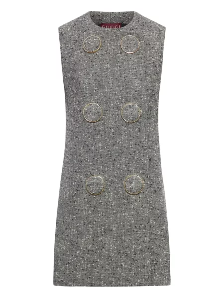 Mała sukienka mini Gucci wełniana garniturowa szara