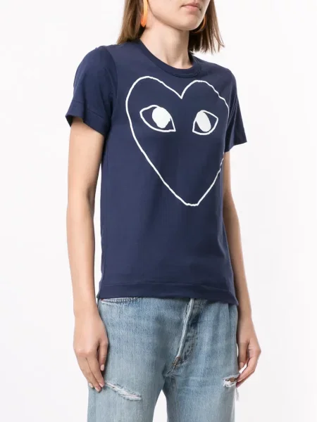 Tričko Comme Des Garçons Play s potiskem modré