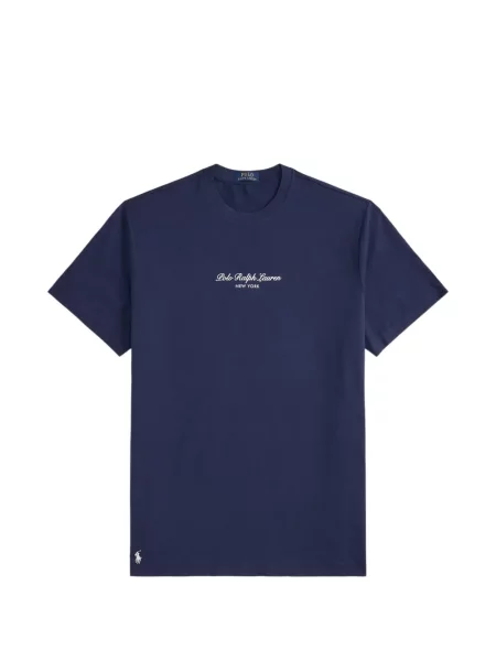 Поло тениска Polo Ralph Lauren с автограф синьо