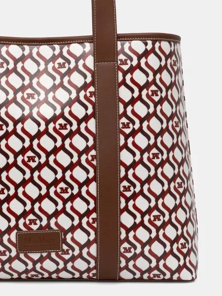 Shopperka Max Mara skórzana beżowa