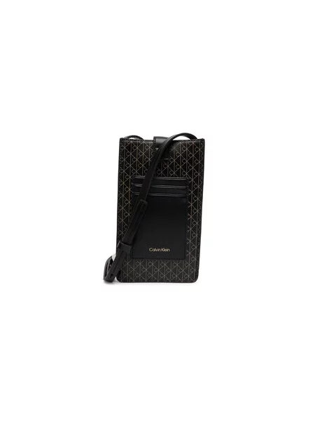 Torbica za telefon Calvin Klein Emblem Aop Phone Crossbody črna