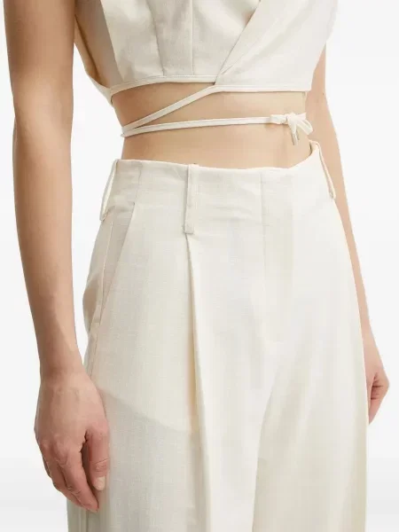 Pantaloni Simona Corsellini plisate alb