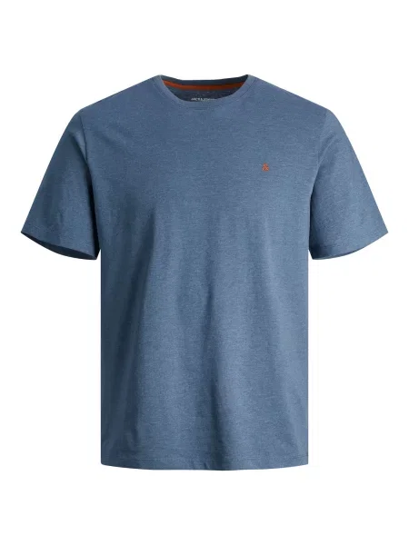 JACK & JONES Tricou EPAULOS denim / portocaliu închis albastru