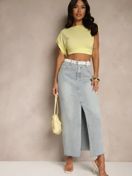 Fustă Lisovira deschis albastru