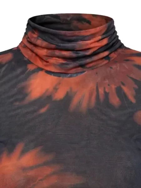 Top Jbq cu model floral cu imagine negru