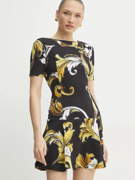 Versace Jeans Couture rochie mini evazati negru