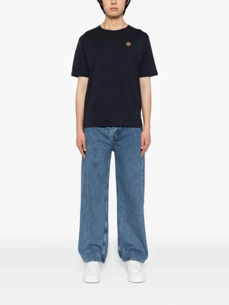 Tricou Bally cu broderie albastru
