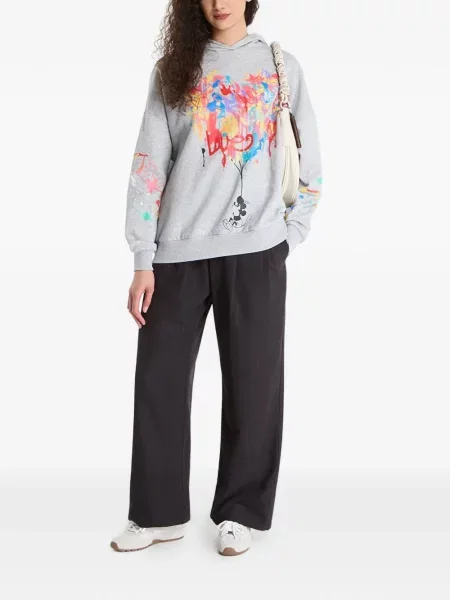 Hanorac cu glugă Desigual cu imagine gri