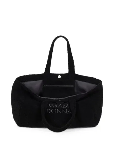 Geantă shopper Paramidonna cu broderie negru