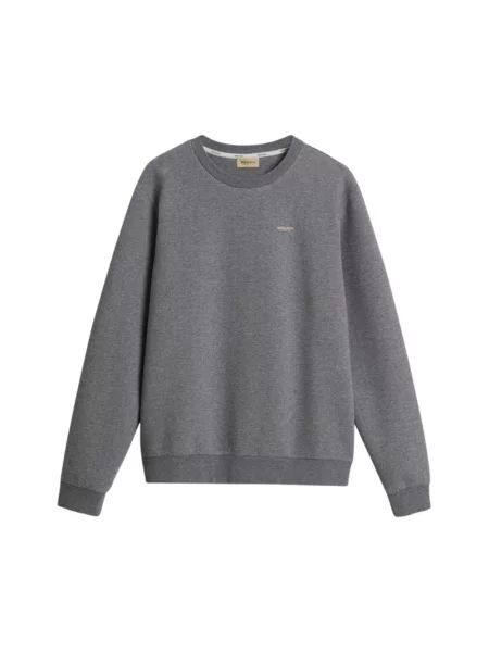 Bluza nierozpinana Woolrich z logo szara