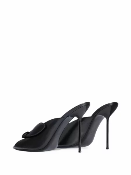 Papuci tip mules Paris Texas din piele negru