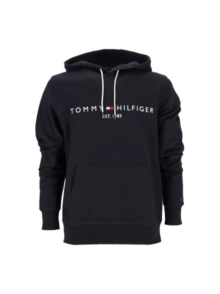 Bluza z kapturem Tommy Hilfiger z logo niebieska
