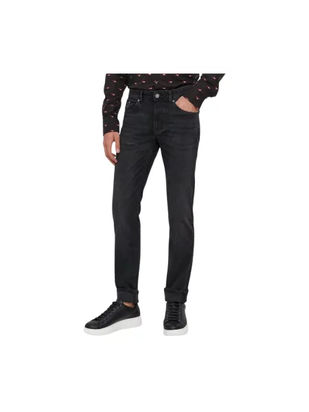 Jeansy straight leg Karl Lagerfeld czarne