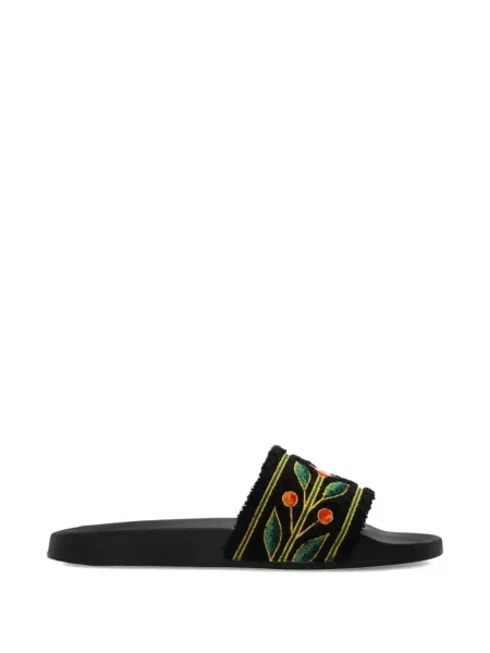 Papuci Casablanca cu broderie negru