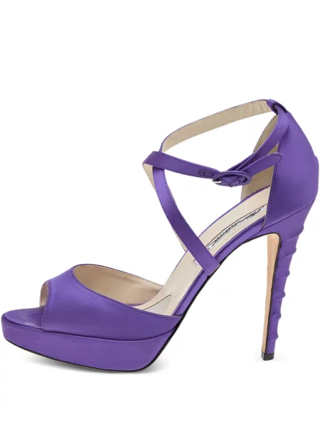 Sandale Brian Atwood din satin cu platformă violet