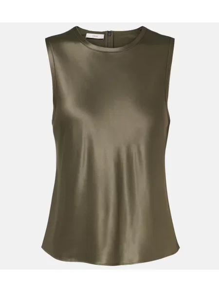Top Vince din satin verde