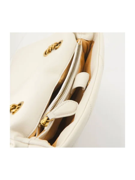 Geanta crossbody Pinko din piele clasică alb