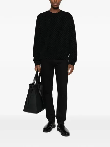 Пуловер Emporio Armani с кръгло деколте черно