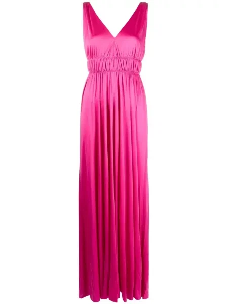 Rochie maxi P.a.r.o.s.h. cu decolteu în V roz