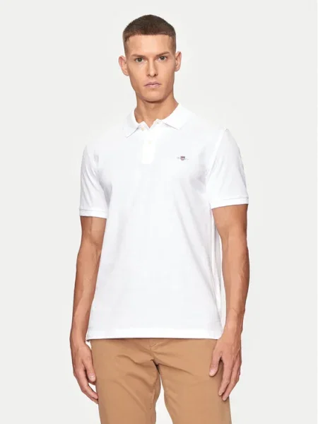 Gant Tricou polo Shield alb
