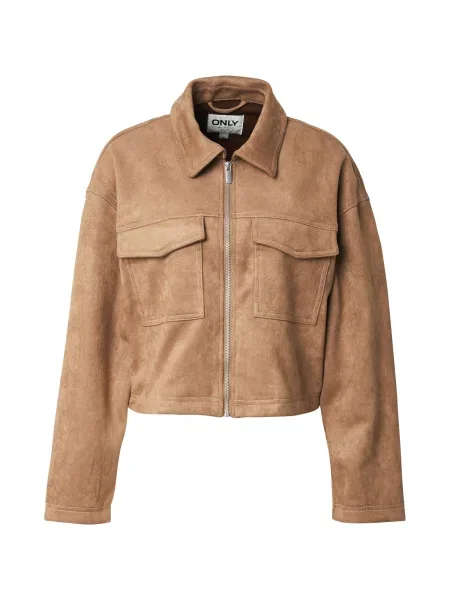 Jakna iz umetnega usnja ONLY rjava