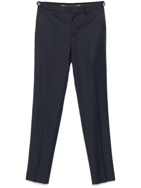 Pantaloni Versace de lână business albastru